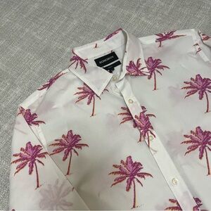 Bonobos Slim Fit Palm Tree Print Button Down Shirt Men’s M Beachwear Resort